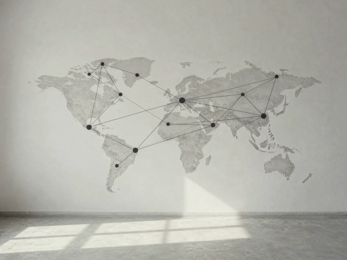 Conceptual image of interconnected lines and nodes representing a