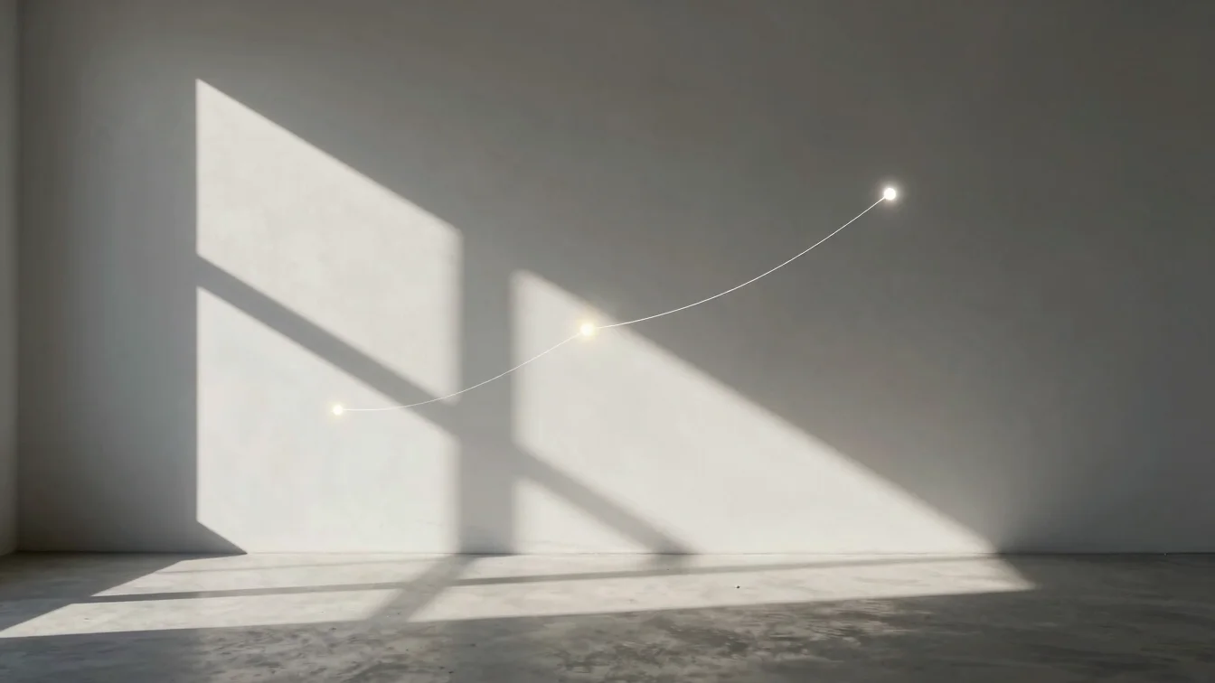 Abstract data visualization with subtle glowing nodes, minimalist